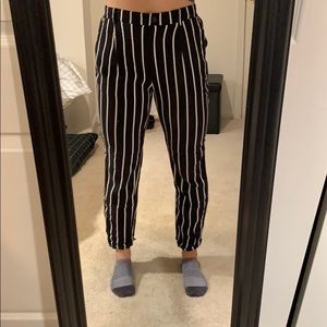 b&w striped casual pants